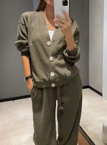 Pantalón y chaleco deportivo con cinturón para mujer