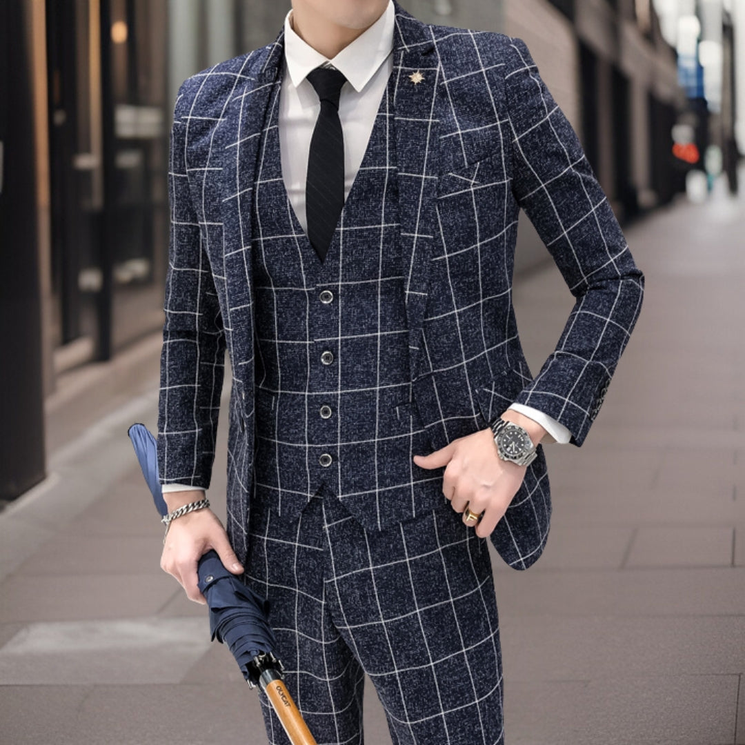 Traje Formal Slim Fit 3 Piezas Elegante