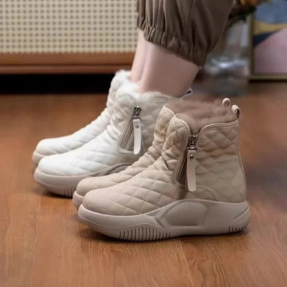 Botas de Invierno Cuadriculadas con Cremallera Mujer - Vestiria