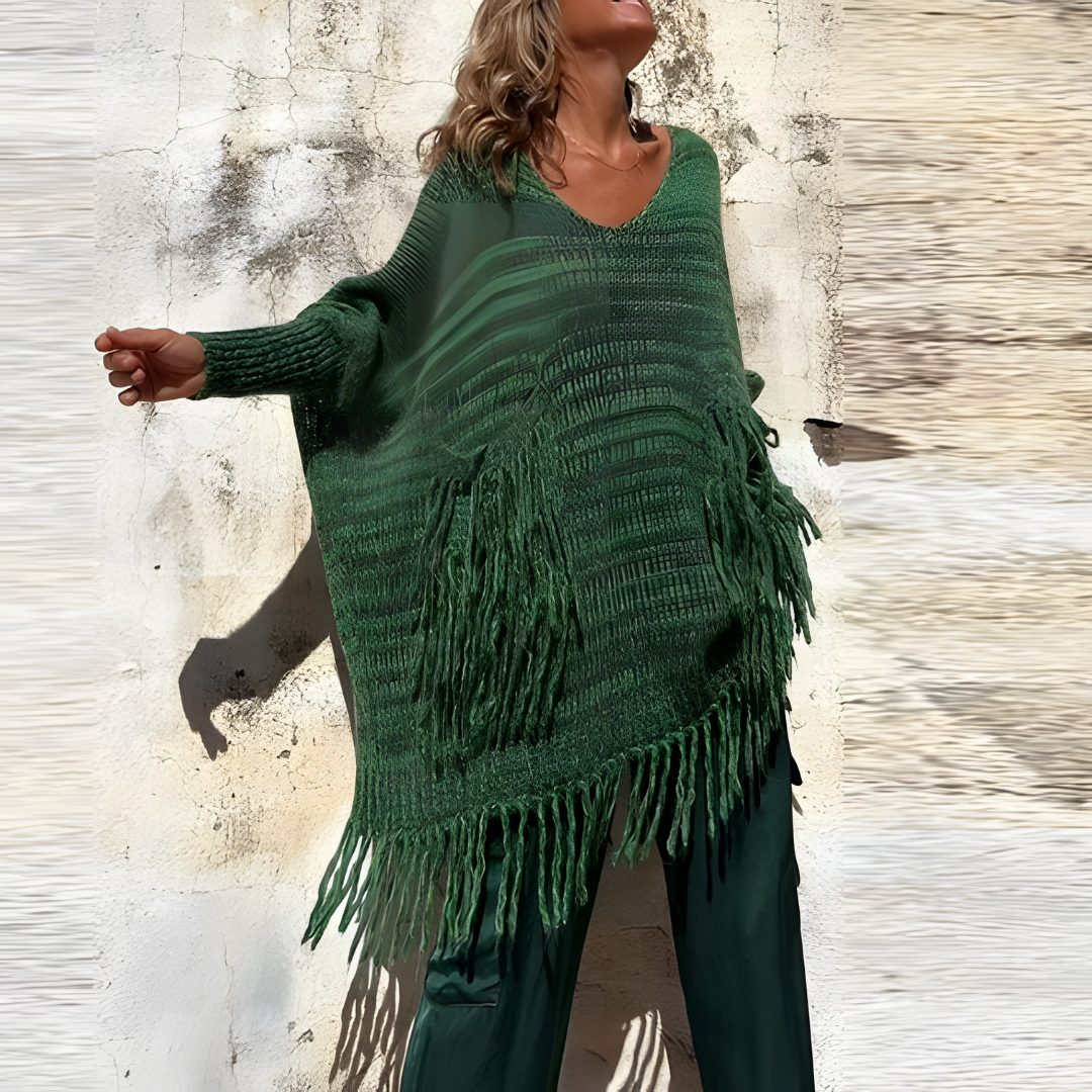 Suéter Boho con Flecos Elegante