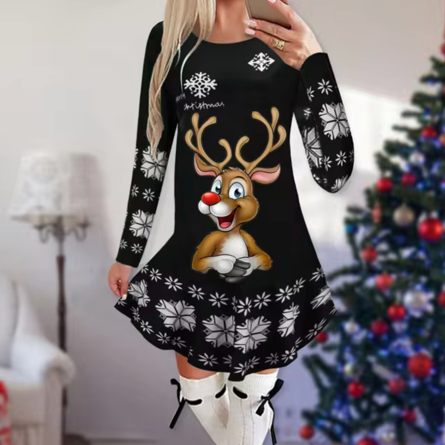Vestido Navidad Festivo Mujer