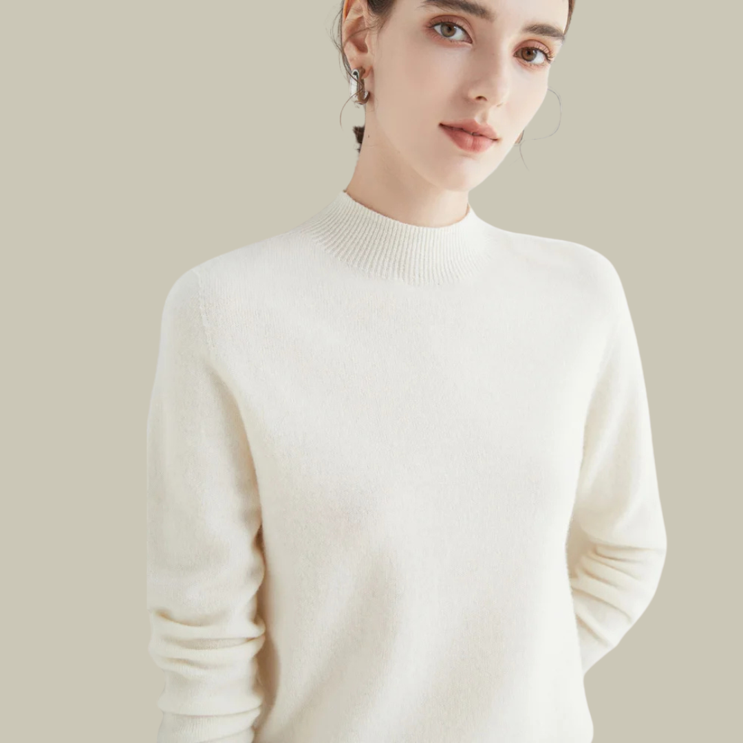 Jersey Mujer Lana Merino Cuello Alto Abrigado
