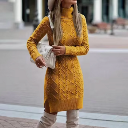 Vestido Cuello Alto Mujer Invierno