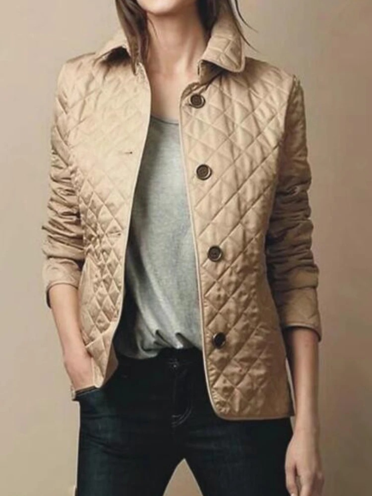 Chaqueta cortaviento mujer estampado cuadros abrigo invierno