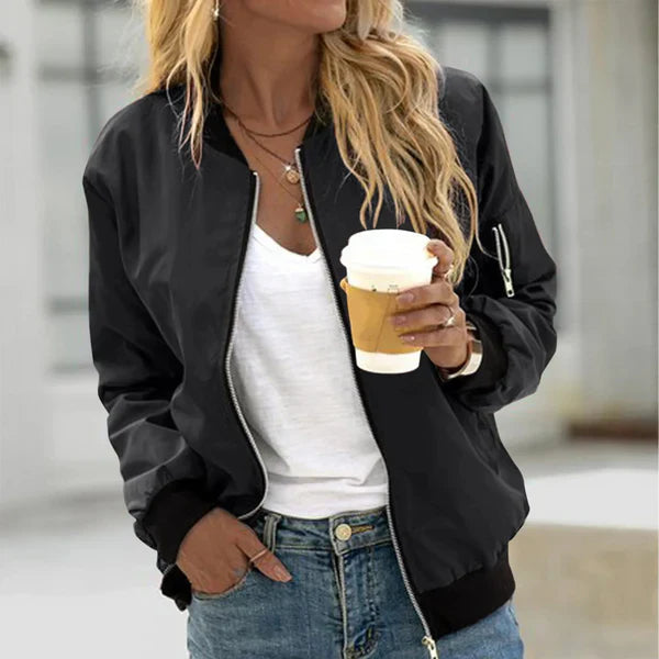 Chaqueta bomber mujer ligera con cremallera - Vestiria