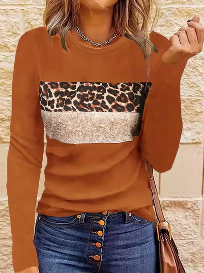 Camiseta Leopardo Mujer Manga Larga