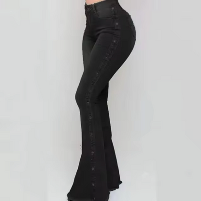 Pantalón Vaquero Ancho Elástico Mujer