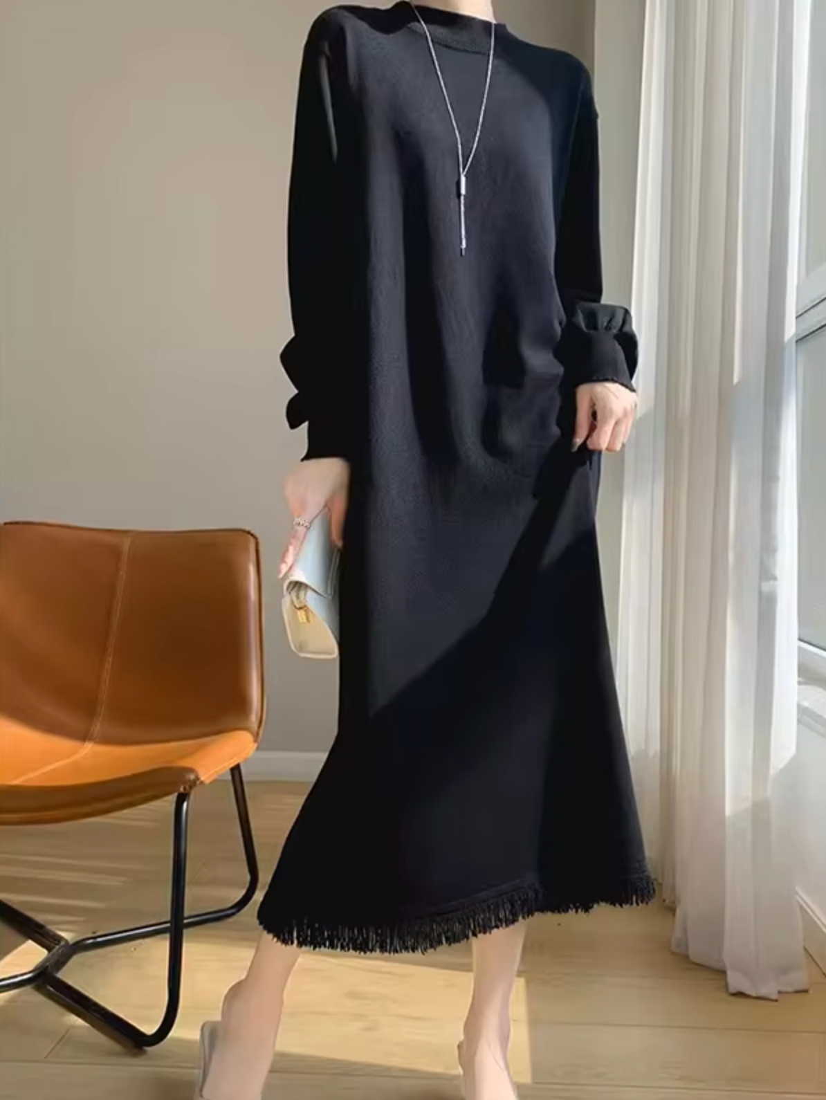 Vestido Cálido Punto Mujer Informal
