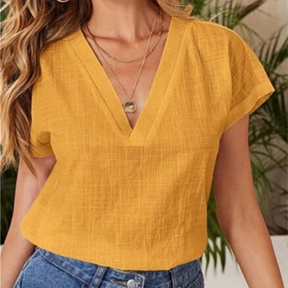 Blusa Ligera de Verano con Cuello en V