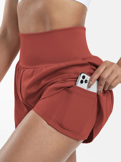 Pantalón corto deportivo mujer cintura alta con bolsillos - Vestiria