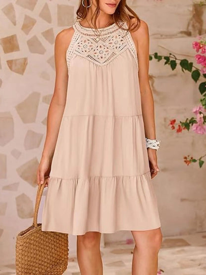 Vestido de Encaje Sin Mangas Corto