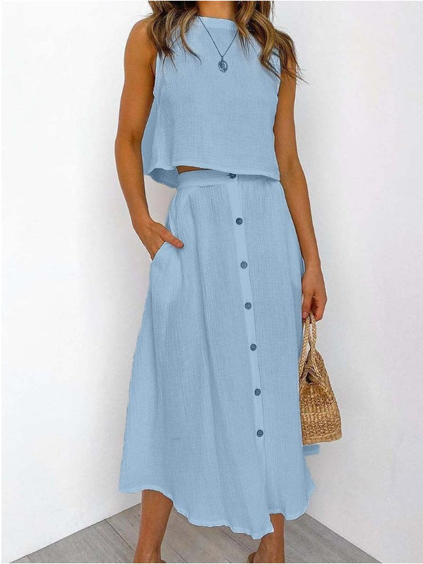 Conjunto Mujer Primavera Verano Blusa y Falda