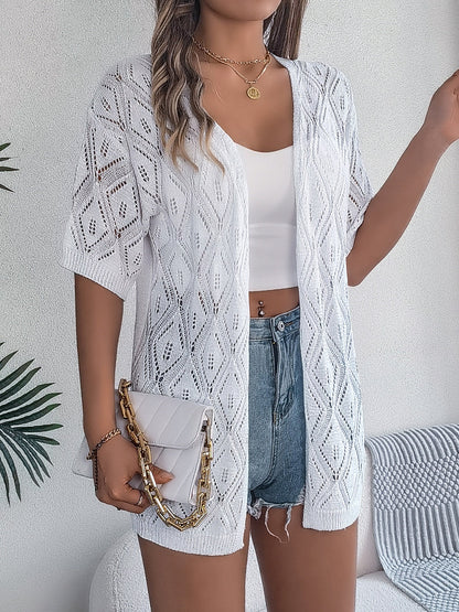 Chaqueta casual manga corta cierre delantero