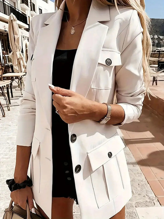Chaquetón Mujer Elegante Cuello Solapa - Vestiria
