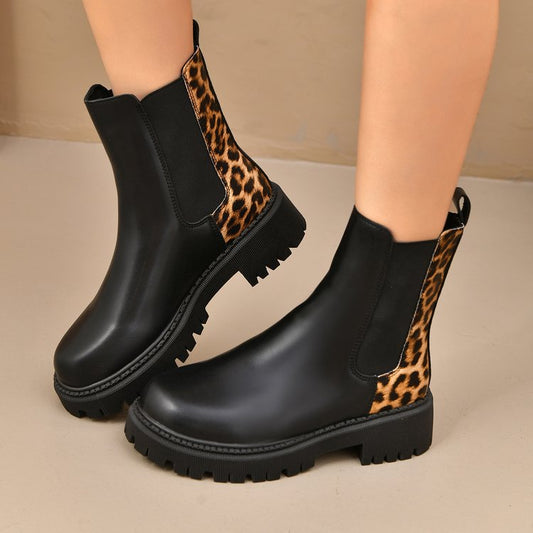 Botas Mujer Cuero Suela Gruesa Moda - Vestiria