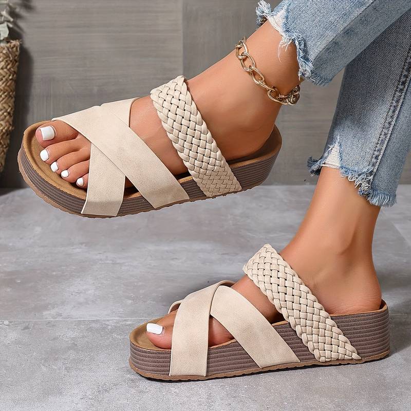 Sandalias Mujer Plataforma Alta Estilo Urbano