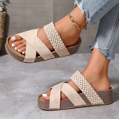 Sandalias Mujer Plataforma Alta Estilo Urbano