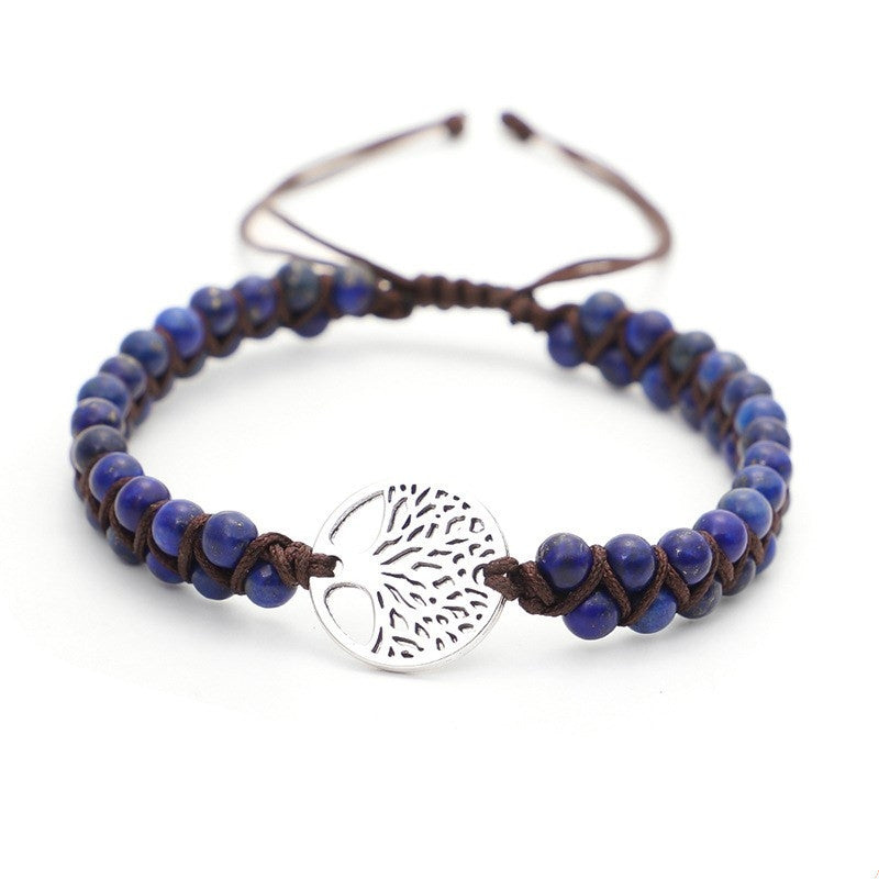 Pulsera Yoga Natural con Dije Árbol de la Vida