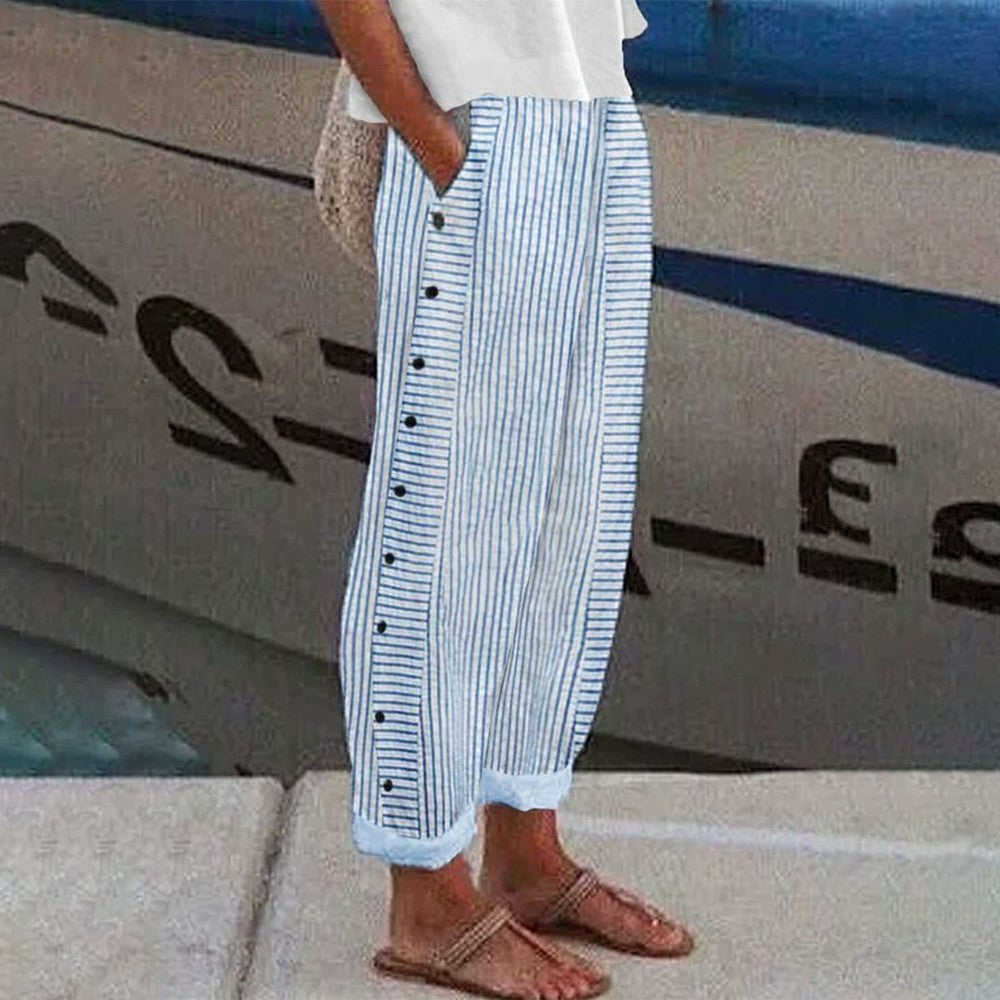 Pantalones Cónfort con Bolsas Lado