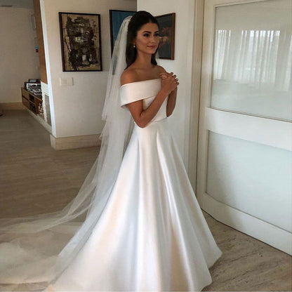 Vestido de Novia Elegante Escote Redondo