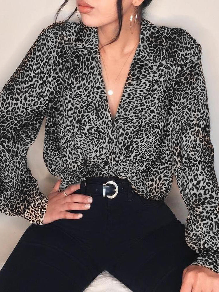 Blusa Leopardo Estampado Femenino