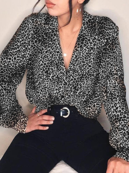Blusa Leopardo Estampado Femenino