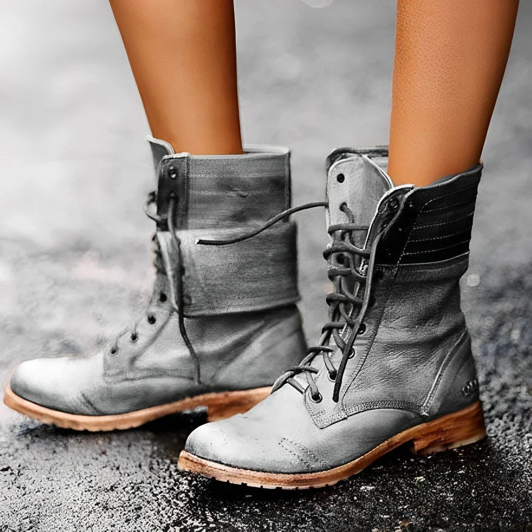 Botas Cuero Clásicas Mujer Con Cordones - Vestiria