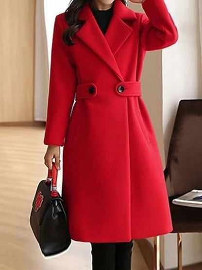 Abrigo Mujer Invierno Largo Elegante con Cinturón