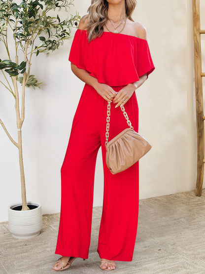 Mono de Mujer Elegante con Volantes y Cintura