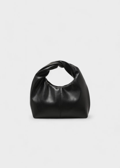 Bolso Mujer Cuero Imitación Asa Redonda Diseño Chic Malva