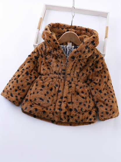 Chaqueta Niña Leopardo Abrigo Caliente