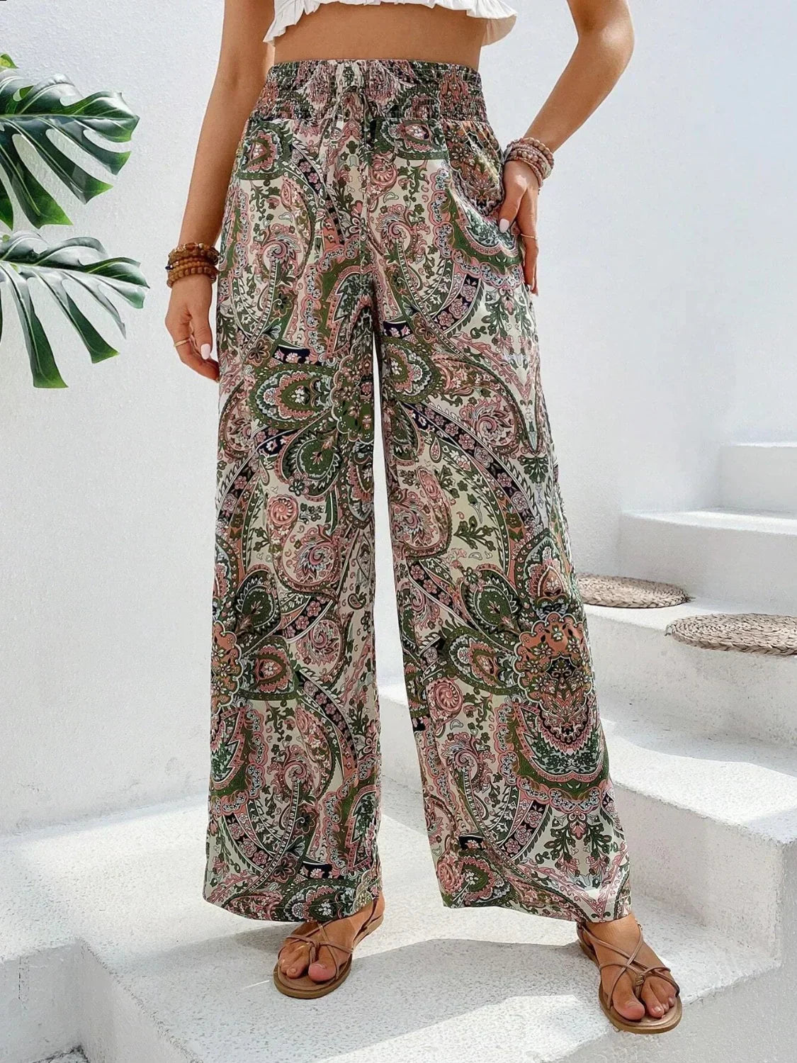 Pantalones Mujer Estampados Amplios Elegantes