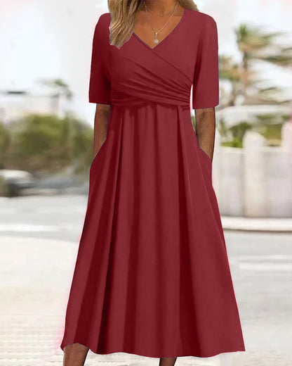 Vestido Cruzado Verano Manga Corta