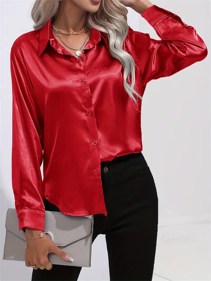 Blusa Satén Elegante Mujer
