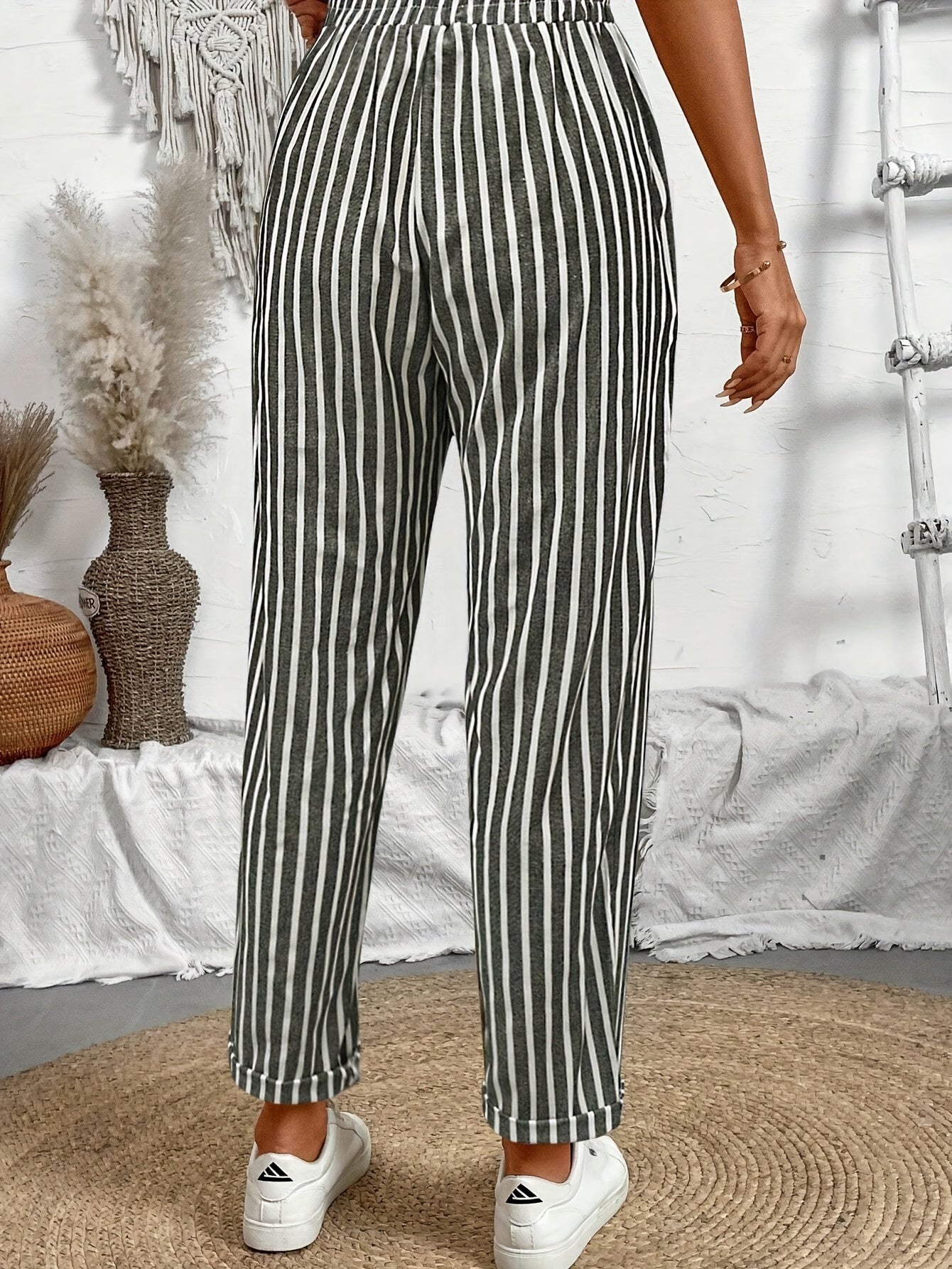 Pantalón a rayas elástico cómodo AVELINE