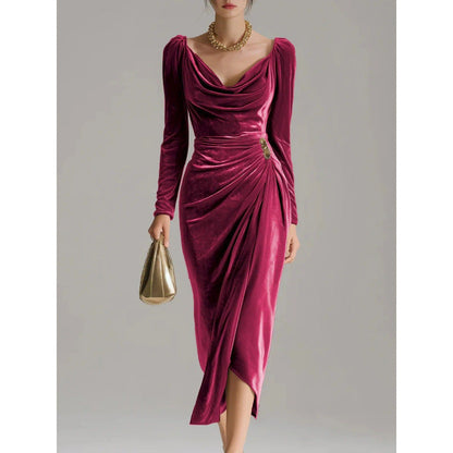 Vestido Largo de Terciopelo Elegante