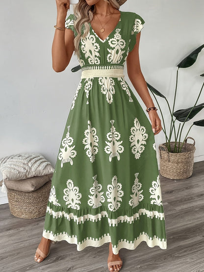 Vestido Boho Chic Estampado Floral con Manga Larga
