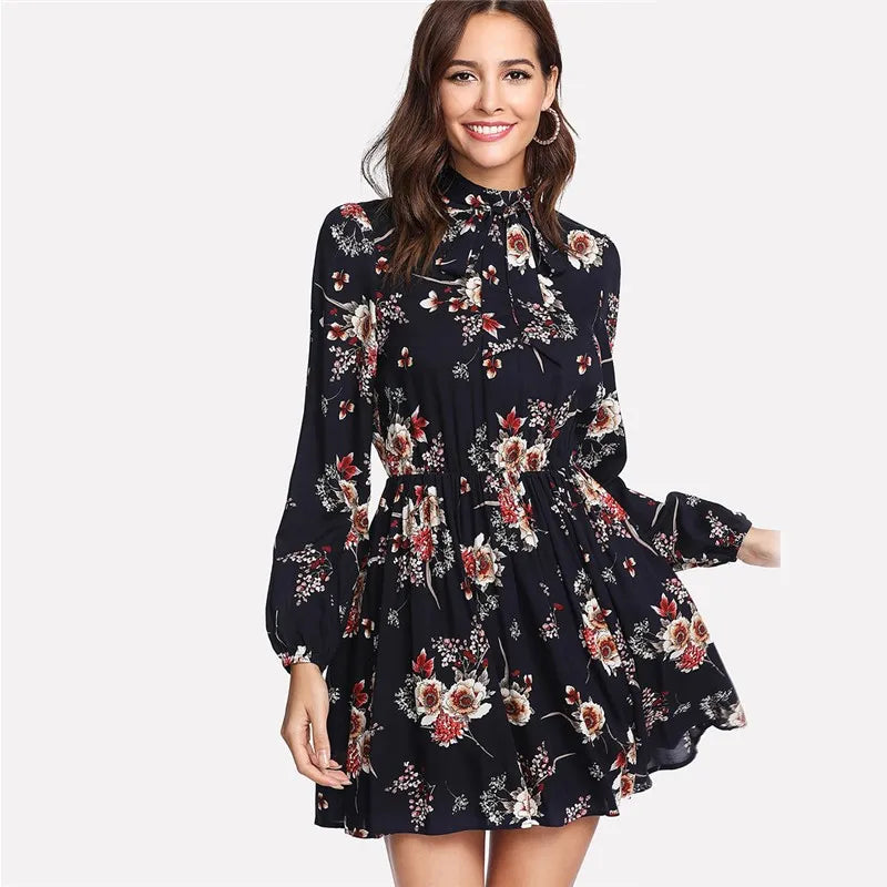 Vestidos Florales Estilo Boho Manga Larga - Vestiria