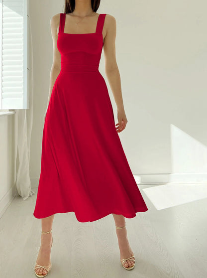 Vestido de Tirantes Anchos Feminino