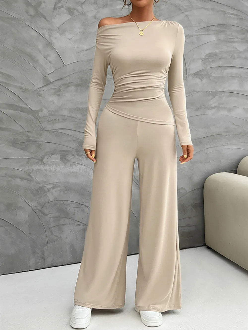 Pantalones y Top Mujer Estilo Clásico Elegante