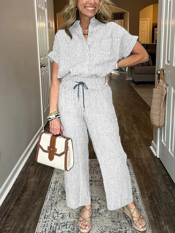 Conjunto Casual Camisa Suelta Pantalón Amplio - Vestiria