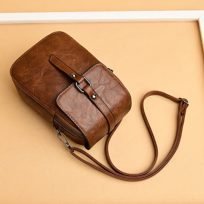 Bolso bandolera mujer cuero sintético compacto