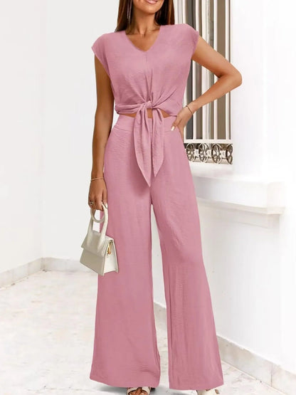 Conjunto Top y Pantalones Amplios Elegante Mujer