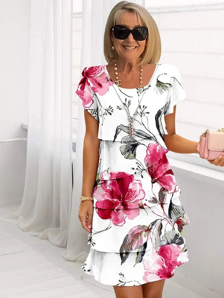 Vestido de boda invitada flores elegante - Vestiria