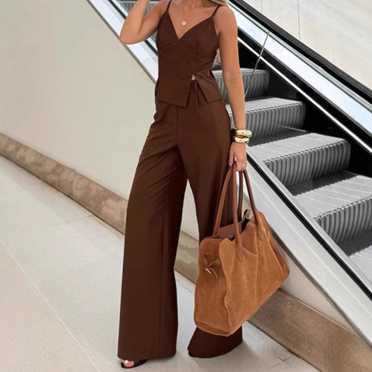 Pantalones Mujer Cómodos con Tirantes Estilo Chic - Vestiria