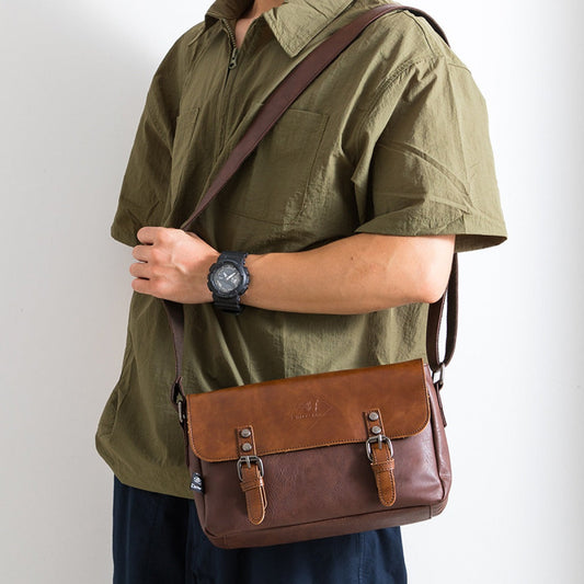 Bolso bandolera cuero hombre estilo clásico - Vestiria