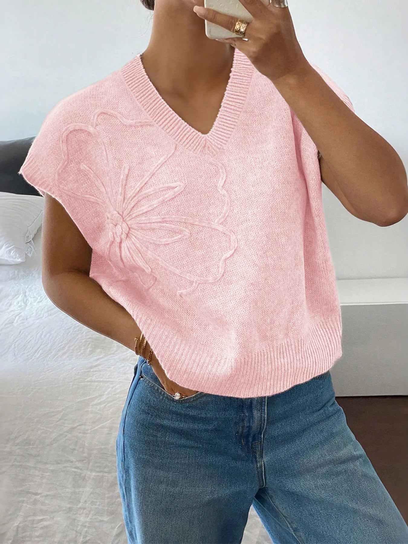 Top Mujer Elegante Manga Corta