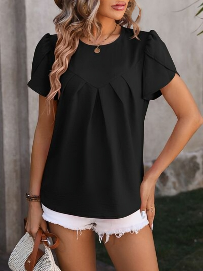 Blusa Mujer Cuello Redondo Florido