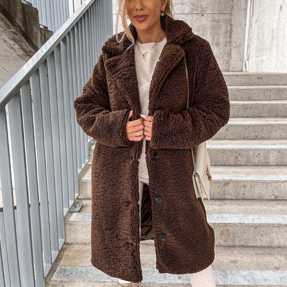 Chaqueta Felpa Mujer Cuello Redondo Clásica