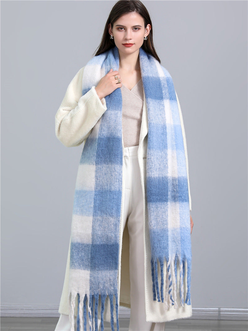 Bufanda Cuadros Grande Mujer Invierno - Vestiria